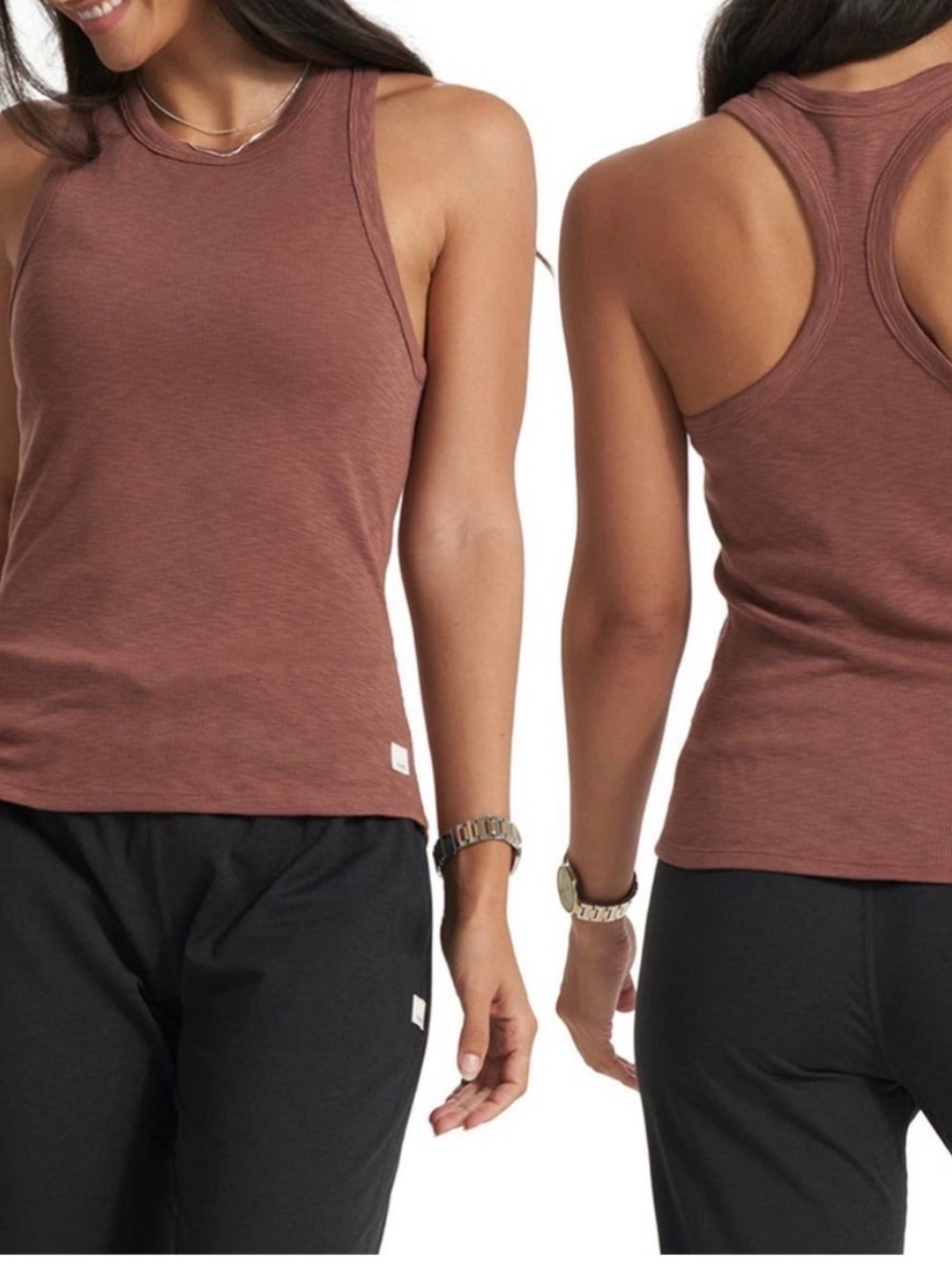 Vuori Ribbed Racerback Tank Top rust/terracotta color XL (BinA2-062)